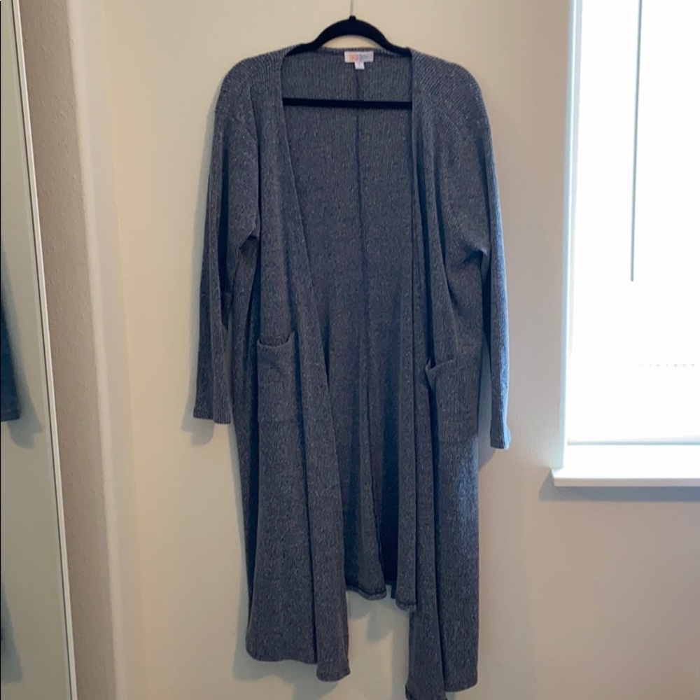 Blue ribbed Sarah lularoe cardigan duster